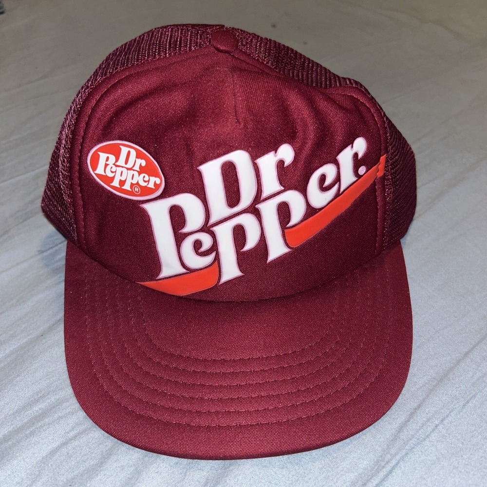 Vintage 1980s‎ DR PEPPER Truckers Hat / Cap Designer Award Mesh Snapback D3